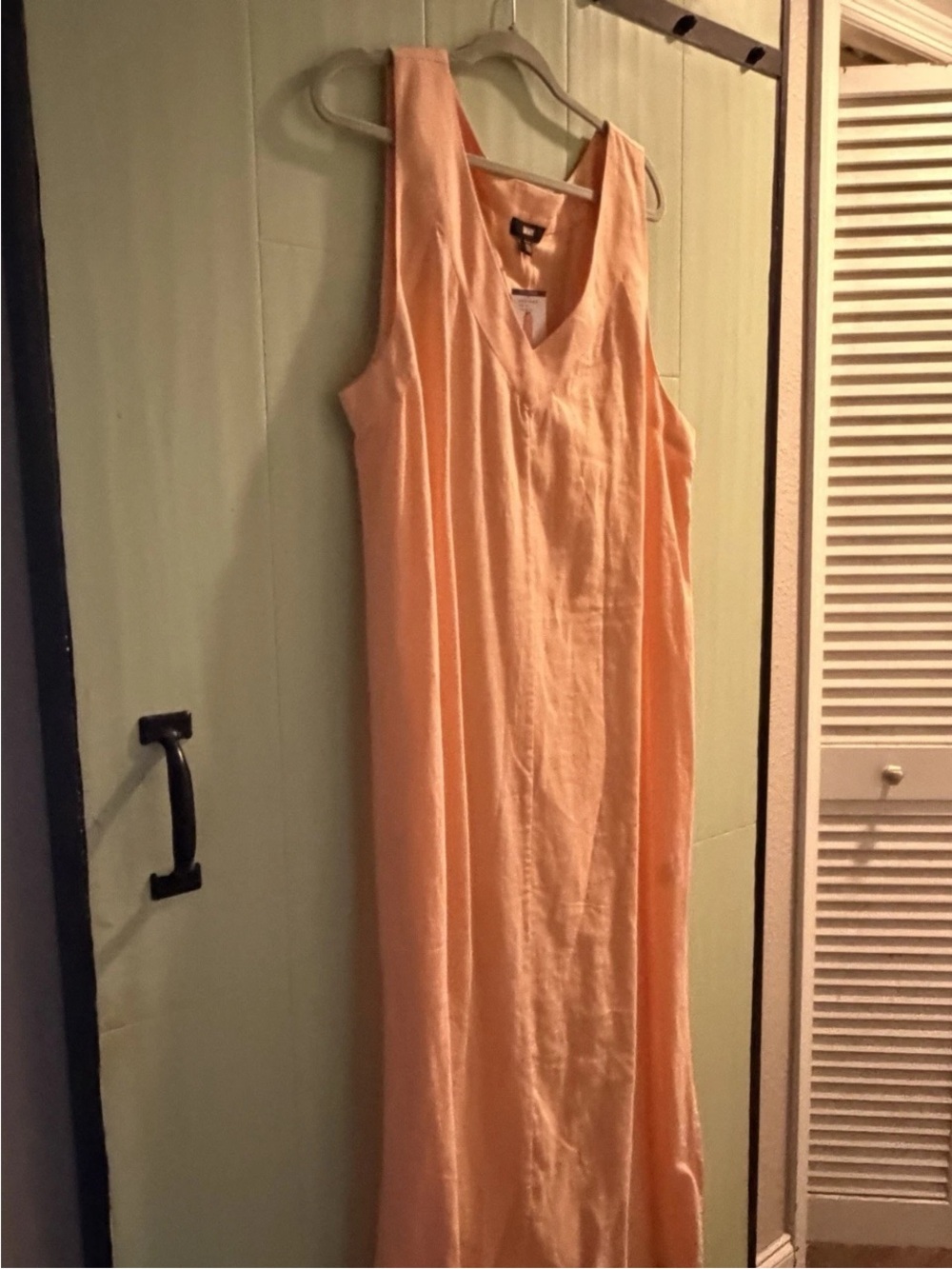 DKNYC Sleeveless Peach Maxi linen Dress xxl - Picture 6 of 6